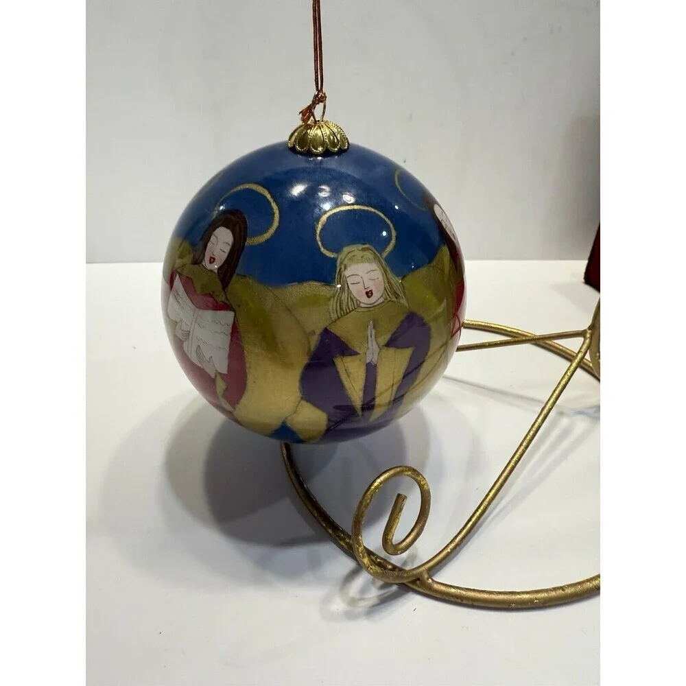 2000 Li Bien Hand Painted Christmas Ornament Pier 1 Angels Singing Praying Large